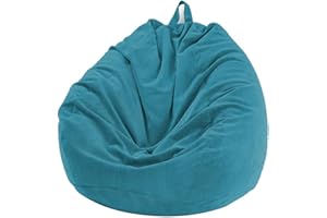CHICKWING Copertura per Poltrona a Sacco, Chickwin Velluto a Coste Pouf Portaoggetti per Bambini e Adulti, per Interni e Esterni, senza Imbottitura, Sedia da Gaming Sedia da Giardino (Blu acciaio,85x110cm)