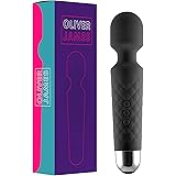 Oliver James Massage Wand Massagestab kabelloser elektrisch - 20 Verschiedene Vibrationsarten 8 Geschwindigkeiten - inkl. Rei