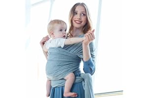 SVQ TECHNOLOGY - fular portabebe verano - Portabebes recien nacido - porteo bebe - sling bebe - koala bebe portabebes - mochila portabebes - mochila porteo bebe - pañuelo portabebe - (Grís Oscuro)