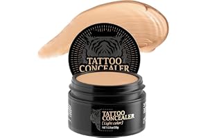Vattenfast Kroppssmink, Tattootäckningskräm, Långvarig, Svettfast Body Concealer, Full täckkraft för Tatueringar, Ärr och Ärrgröp, för Alla Hudtoner, Damer och Herrer (Ljus Färg)