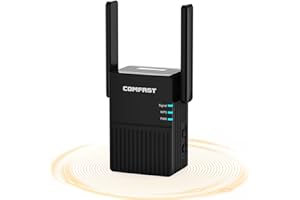COMFAST WiFi Extender Booster 1200Mbps WiFi Booster Range Extender for Home, 5G/2.4G Dual Band Internet Booster WiFi Repeater with Ethernet Port, WPS 1-Tap Setup, 2 High-Gain Antennas, UK Plug, Black