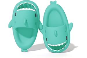 Puimentiua Pantoufles de requin mignonnes pantoufles de requin drôles pantoufles de requin pantoufles de bain pour hommes pour femmes été plage toboggans à bout ouvert intérieur extérieur