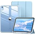Vobafe Case for iPad A16 11th Generation 11 inch 2025/iPad 10th Generation 10.9 inch 2022, PC Clear Back Cover, Trifold Stand for iPad 11th/10th Gen with Pencil Holder, Auto Wake/Sleep, LightBlue