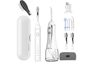 ‎ANSWER Y&M Munddusche, Munddusche Testsieger 2024, Elektrischer Zahnreiniger,39000 VPN Schallzahnbürste, Ideal für Mundorthese, IPX7 Elektrische Zahnbürste Mit Munddusche