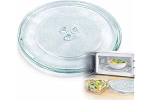 KIJUK Mikrowellenteller Glas 24,5 cm – Universal Ersatzdrehteller für Mikrowelle, Hochtemperaturbeständiger Ersatzteller, Mikrowellen Teller Glas