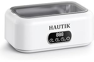 HAUTIK Ultraschallreinigungsgerät 49000Hz, Brillenreinigungsgerät 700ml Ultrasonic Cleaner, Ultraschallreiniger mit 3 Zeitfunktionen und Digitalanzeige, für Brillen, Schmuck, Uhren