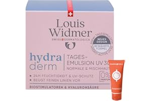 Louis Widmer hydraderm Tagesemulsion UV30 unparfümiert 1x 50 ml I für normale & Mischhaut I Anti-Ageing Tagespflege I Feuchtigkeit I Lichtschutzfaktor 30 I Spar-Set plus Pharma Perle give-away