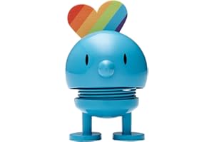 ‎HOPTIMIST Hoptimist Rainbow Bumble, Wackelfigur & Glücksbringer Skandinavisch, Wohnzimmer & Schreibtisch Deko, Büro Gadget, Tolle Kleine Geschenke, 4,5 x 5,8 x 8,7, Turquoise