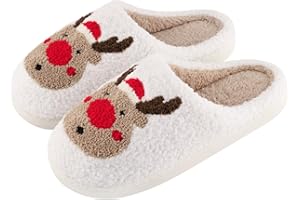 DOUUCO Kapcie damskie i męskie zimowe, miękkie pantofle dla kobiet, przytulne kapcie z pluszu, ciepłe pantofle domowe, antypoślizgowe kapcie Halloween i Boże Narodzenie, użytku wewnętrznego i zewnętrznego