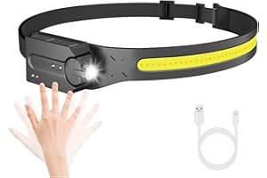 Lepro Torcia Frontale, Luce con Sensore di Movimento Super Luminoso, Fascio Largo 230°, Faretto Orientabile, 5 Modalità, Torcia Frontale Leggera Impermeabile per Campeggio, Corsa