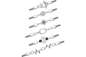 Cindeer 6 Spille Vintage per Maglione Clip Gioiello per Vestiti Clip per Cardigan Argento Creativo Fermagli per Colletto Sciarpa Clip in Metallo per Scialle Giacca Blusa Abito Camicetta