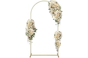 Lighterday Support de Toile de Fond en Arche Backdrop 2M/6,6PI,Arche Ballon Anniversaire,Arche Jardin,Arche de jardin(Jaune,6,6PI)