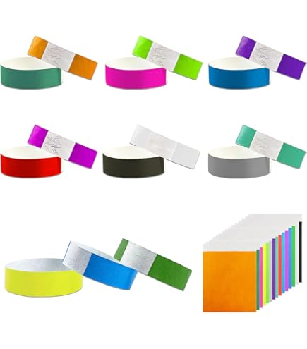 200 Braccialetti Carta Per Eventi | Impermeabili E Fluorescenti | 10 Colori | 19x250 Mm - Foto 2