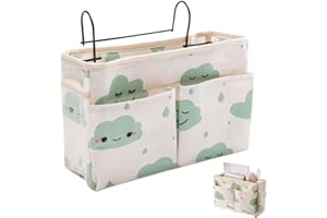 STILLWEN 1 bolsillo de almacenamiento junto a la cama, bolsillo colgante de gran capacidad, organizador de almacenamiento colgante multifunción para dormitorio escolar, litera, rieles de cama para el hogar
