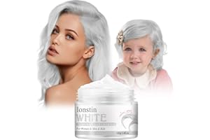 LONSTIN Couleur de cheveux temporaire lavable, couleur de cire de cheveux temporaire cire cheveux naturels baume pour les femmes et les hommes partie cosplay Halloween Noël (Blanc, Blanc)