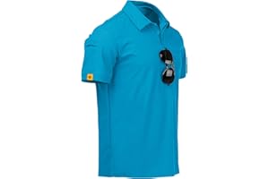 igeekwell Polo Hombre Manga Corta Transpirable Verano Camiseta con Portagafas Casual Polo Golf Hombre con Botones Tenis Deportivo Tshirt Regular Fit