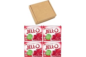 GIFTOLUXE Jell-O Gelatin Powder Dessert Mix | Jello Gift Box for American Jelly | 4 x 85g (Strawberry Banana)