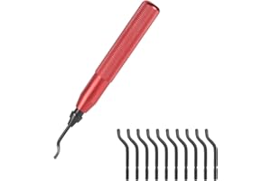 FUNNYTEK Deburring Tool Kit with 10 High Speed Steel BS1010 Blades - Works on Metal, Plastic, Resin, 3D Printer, PVC and Copper Pipes, Hole Deburrer, Burr Remover, Portable Reamer Tool
