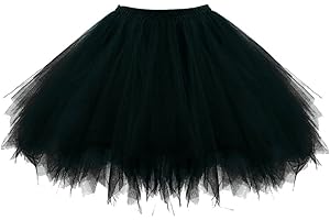 OBBUE Damen 1950er Vintage Ballett Blase Tutu Unregelm??ig T¨¹ll Retro Petticoat