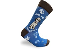 Socky Wocky Lagotto Romagnolo Socks hundras stil, Lagotto Romagnolo strumpor, stor storlek, hundmönster, 80 % bomull, blandad