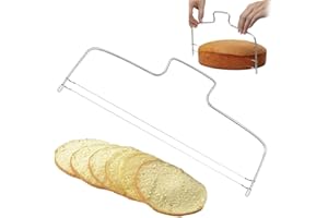 NHQZ 1 Pièce Coupe Gateau Patisserie,Coupe-Gâteau en Acier Inoxydable Trancheuses à Gâteau en Acier Inoxydable Niveleuse à Gâteau 2-Wire Réglable en Hauteur Coupe Gateau Layer Cake pour Pâtisseries