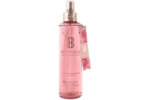 BOUTIQUE MADE IN ENGLAND Boutique Body Spray 250ml - Cherry Blossom and Peony Fragrance Womens Hair & Body Mist - Refreshing, Moisturising With Essential Oils - Vegan - Made In England