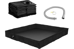 HuuppHip Foldable Camping Shower Tray, 104 x 104 x 13 cm, Foldable Shower Tray with Removable Drain Pipe, Tent Shower Tray Awning Base, RV Shower Floor Mat, For Indoor Outdoor Camping, Beach, Outdoor