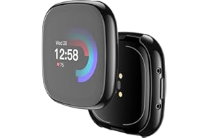Yolin [2-Stück] All-Around TPU Displayschutz Kompatibel mit Fitbit Versa 4 / Fitbit Sense 2, Ultradünne Weiche Schutzhülle für Fitbit Versa 4 / Fitbit Sense 2 (1 Schwarz + 1 Transparent)