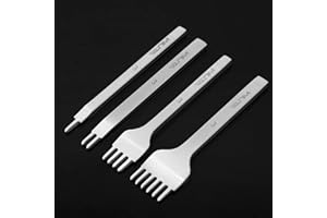 WUTA Leder Locher Werkzeug, Silber Leder Meißel Locher Werkzeug, Diamond Kohlenstoffstah Punch für DIY Craft(3mm 1+2+4+6）