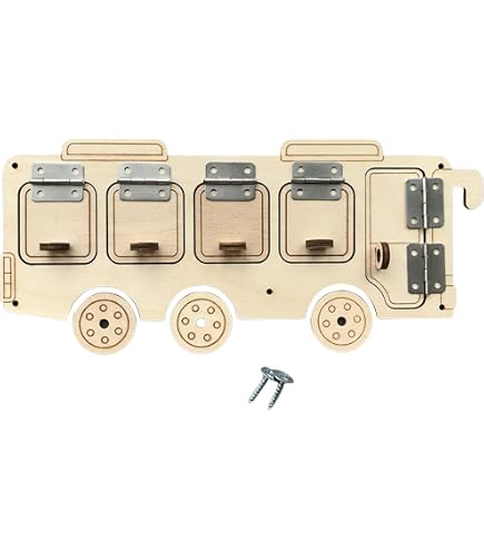 6-teiliges Holz Busy Board Set - Motorik Lernspielzeug Für Kinder 1-6 Jahre, Aktivitätsbrett