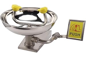 BANAPOY Stazione di lavaggio occhi, Stazione di lavaggio oculare di emergenza montata a parete Lavaggio occhi, Stazione di lavaggio oculare di primo soccorso, funzionamento a mani libere