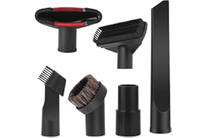 Wiseten Zestaw Szczotek i Dysz do Odkurzaczy, 6 sztuk Uniwersalna Ssawka do Tapicerki Ssawka do Materacy Ssawka Szczotkowa z Adapterem Węża 35 mm na 32 mm Czarna z Przystawkami Shark Hoover