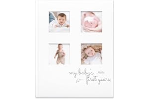 KEABABIES Baby Memory Book First 5 Years Journal - Modern Minimalist Hardcover 66 Pages First Year Milestone Newborn Journal for Boys, Girls - All Family, LGBT, Single Mom Dad, Adoptive (Alpine White)