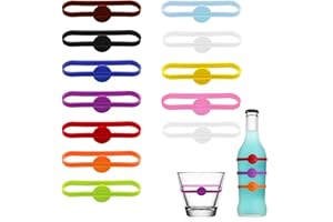 jatimdotin Glasmarkierer,12 Stück Glas Markierung Trinkgläser, Wein Marker, Glasmarker Silikon, Weinglasmarkierer für Weinglas Tassen Trinkglas Cocktailglas