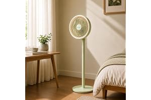 MODI 10 Inch Standing Pedestal Fan, 70W Electric Floor Fan With 3 Speed Settings, 5 Blades, Type-G Plug, Adjustable Tilt Head, Quiet Airflow For Bedroom, Living Room & Office, Green