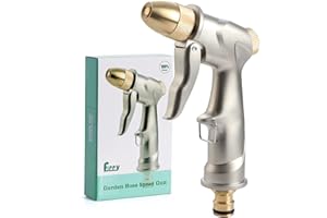 Fippy Garten Handbrause Metall Garten Spritzpistole Wasser Hochdruck Spritzpistole zum Waschen von Autos Pflanzenbewässerung Haustierdusche, Kurz