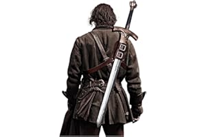 keland Medieval Funda de Espada Rana Espada Vaina de Espada Cinturón Porta Espadas Accesorios Larp para Mujer Hombres (Z-Marrón)