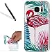 Produktbild Galaxy S7 Hülle,Galaxy S7 Case,Leeook Kreativ Retro Rot Flamingo Grün Blatt Muster Entwurf Weiche Silikon Schutzhülle,Ultra Slim Soft TPU Bumper Case Schützend Schock Absorption Kratzfest Backcover Handyhülle TPU Case Etui für Samsung Galaxy S7 + 1 x Schwarze Eingabestift-Red Flamingo Green Leaf