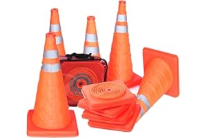 JOLITAC 5pcs Collapsible Traffic Cones 18inch Road Parking Cones Safety Construction Cones Warning Emergency