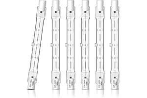Caldarax 6 Pezzi R7s Lampadina Alogena 118mm 150W, Dimmerabile Lampadine Alogene R7S 230V, 2250LM, Bianco Caldo 2700K, J118 Lampadine Alogene Lineare per Lampade da Pavimento, Luci del Paesaggio