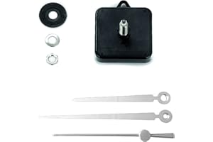 Clock-it Movimento Orologio Di Qualita', Silenzioso con Gancio plastica, Lancette Lineari Cromo Lucide. Kit Orologio Fai da Te. Azienda specializzata nel Settore.