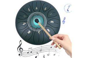 HIGROPCORE Regentrommel für Garten,11Noten, 15,6 cm Rain Drum Outdoor Steel Tongue Drum Regentrommel Wasserdicht Regentrommel Handtrommel Musikalisches Glockenspiel Instrument