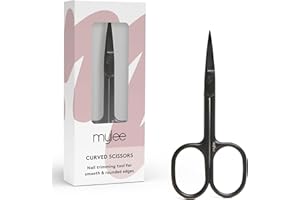 Mylee Gebogene Schere - Professionelle, elegante, mattschwarze Nagelschere aus Edelstahl in Salonqualität für präzises Trimmen und glatte, abgerundete Kanten