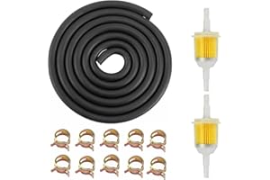 Kit tubo benzina Nizirioo di alta qualità da 1/4": tubo benzina 6mm, 2 metri Ø 6mm tubo benzina, 2 pezzi filtro carburante 6mm/8mm, set tubo benzina con 10 fascette stringitubo per ruolo moto auto