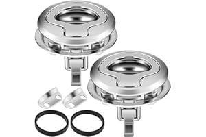 RoadLoo - Tirador de escotilla de barco, 2 unidades, acero inoxidable, mango de anillo, para yate marino, cabina, color plateado