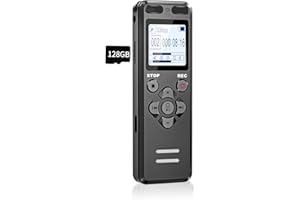 136GB Grabadora Voz, Tonnlog 1536kbps Grabadora de Voz Audio Digital Profesional Portátil con Activación por Voz, Grabación/Bloqueo con un Clic, Carga USB-C, para Clases Reuniones Conferencia