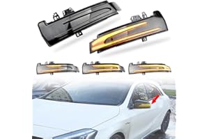 MKptopia dynamiczny kierunkowskaz lusterko wsteczne wskaźnik kierunkowskazów kompatybilny z Be-nz W176 W204 W212 C117 W221-czarny