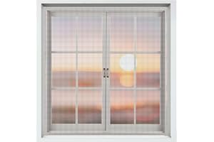 VOBULAFY Fly Screen Nets for Window, 2 Pack 2m x 1.45m Mosquito Insect Mesh Screen Protector Kit with Self Adhesive Tapes 2 Rolls，Breathable and Washable 3.0 Pro (Square mesh）