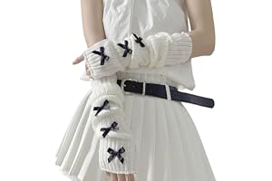 Muorruo Y2K sliparmvärmare, Kawaii-halvfinger-armvärmare, förtrollande tillbehör för flickor, Gyaru Harajuku-armvärmare, stickade handledsvärmare, långa fingerlösa ärmar