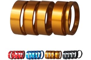 GANOPPER 1 1/8" Potence de guidon Spacer Set en alliage d'aluminium Entretoises de vélo Noir, Rouge, Bleu, Jaune